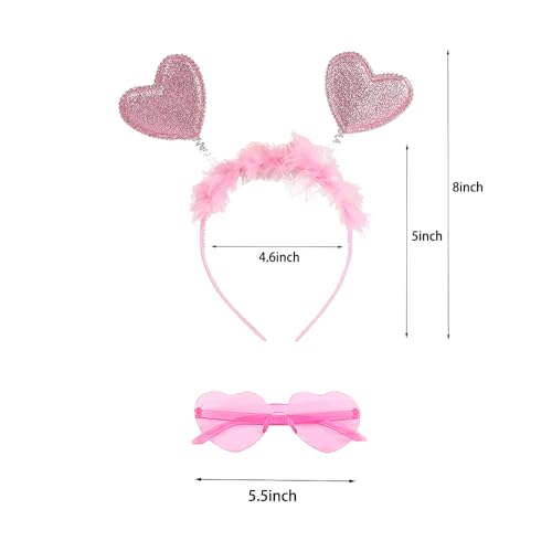 Pink Heart Headband with Sunglasses for Valentines Party