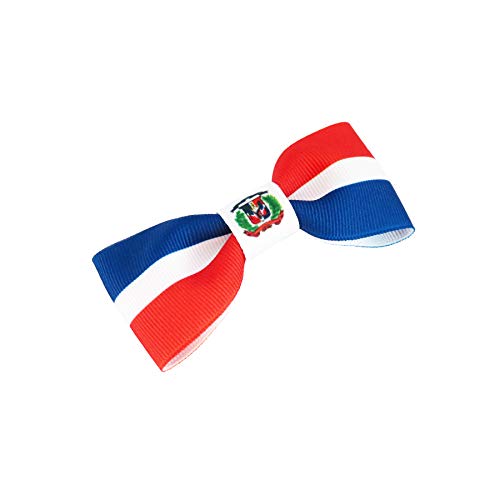 Dominican Republic Flag Hair Bows with Clips for Girls and Toddlers