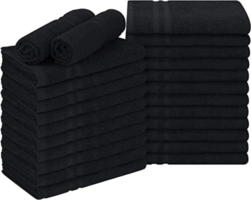 Utopia Towels 24 Pack Bleach Safe Salon Towels 16x27 Inches Black