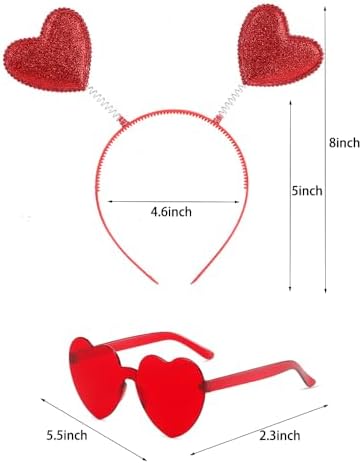 Yhobulis Heart Headband and Glasses Set