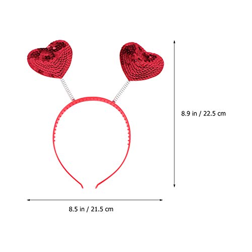 Beaupretty Heart Headband with Red Sequins