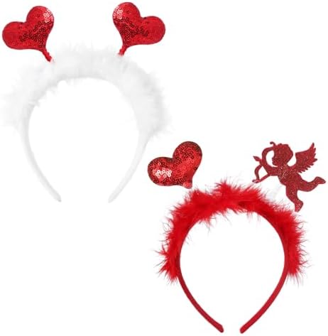 Fishdown Valentine Heart Headband Set for Women