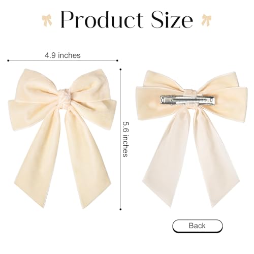 2PCS Velvet Hair Bow Clips for Women Girls Fall Kids Teens