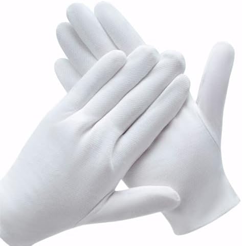 3 Pairs White Cotton Gloves for Dry Hands Eczema Relief