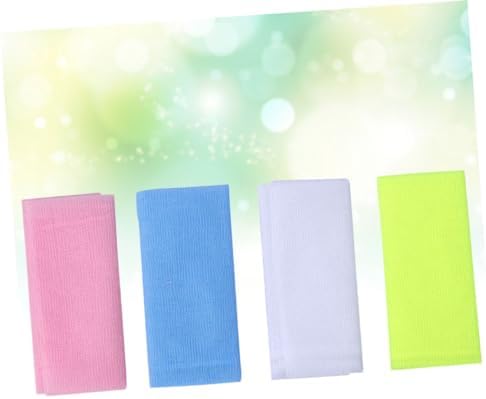 Mikinona 4pcs Exfoliating Back Scrubber Bath Towels for Smooth Skin
