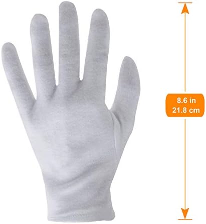 3 Pairs White Cotton Gloves for Dry Hands Eczema Relief