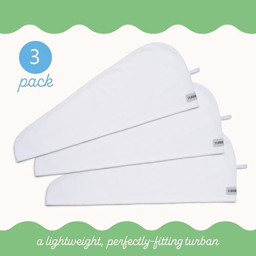 Turbie Twist 3-Pack Cotton Hair Towel Wrap - White