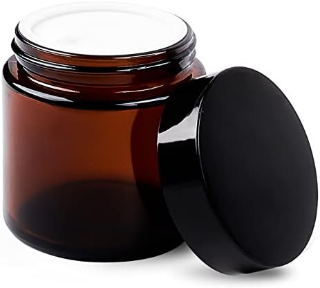 TUZAZO 12 Pack 4 Oz Amber Glass Jars with Leakproof Lids
