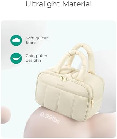 BAGSMART Travel Toiletry Bag with Handle - Pink