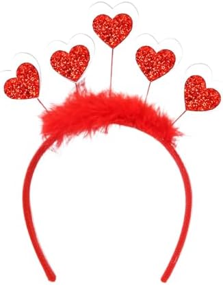 Valentines Day Glitter Heart Headband for Women