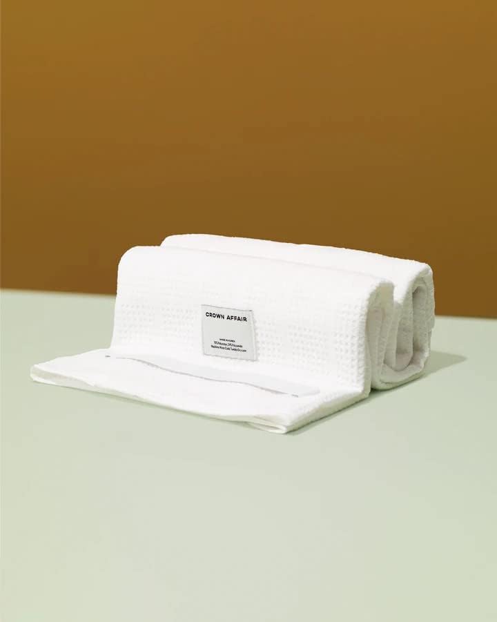 CROWN AFFAIR - Microfiber Hair Towel White 32x38 Inches