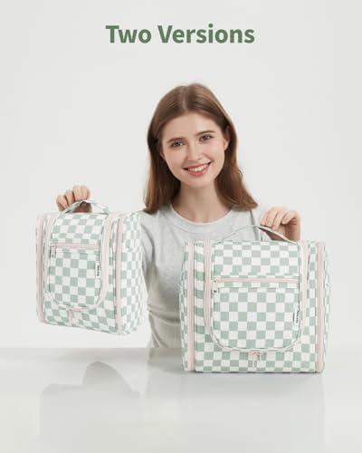 Narwey Checked Hanging Travel Toiletry Bag for Women