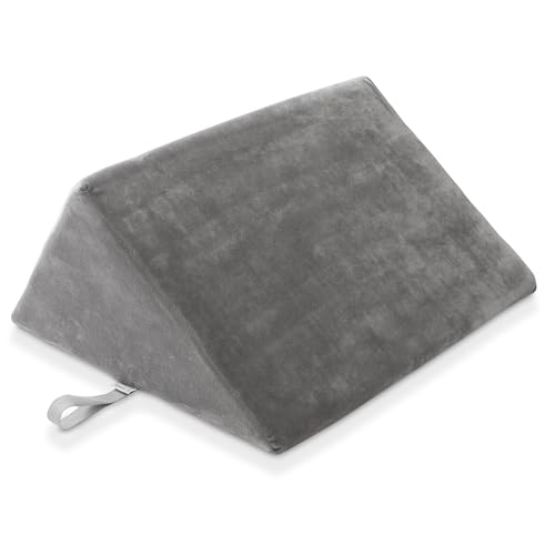 Saloniture Triangle Wedge Massage Table Bolster Pillow - Gray Velour
