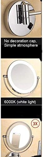 DEIHGE Makeup Mirror with LED Light Wall Mount 8 Inches 3X Magnification