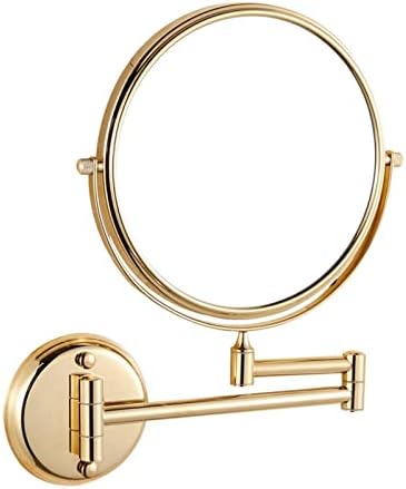 8 Gold Wall Mounted Vanity Mirror with 360 Swivel and Magnification