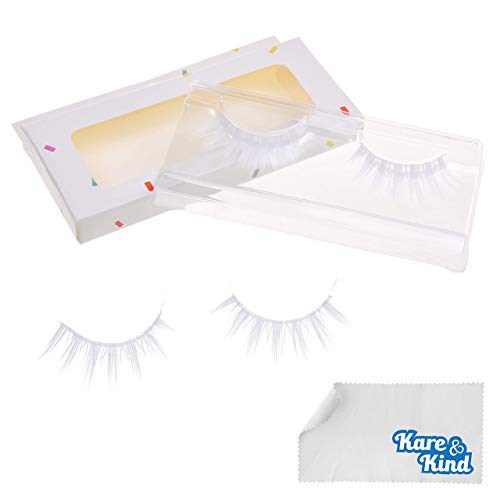 Kare Kind White False Eyelashes - 2 Pairs Lightweight Natural Looking