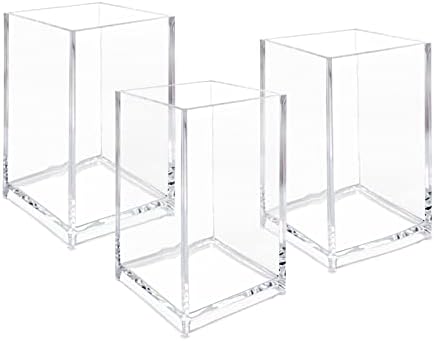 3 Pack Clear Acrylic Cosmetic Pencil Pen Holder