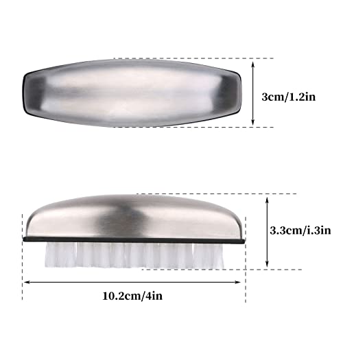 2 Pieces Stainless Steel Nail Brush for Cleaning and Scrubbing