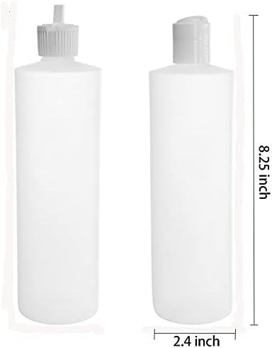 Bekith 12-Pack 16oz Refillable Squeeze Bottles BPA Free