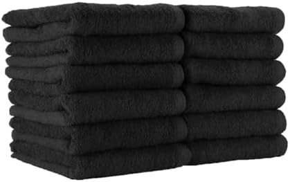 Arkwright Bleach Proof Salon Towels - 12 Pack 16x27in Black