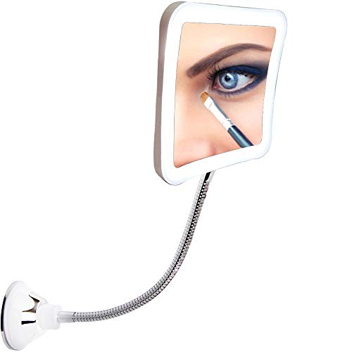 SunplusTrade 7x Magnification Makeup Mirror with LED Lights and Flexible Gooseneck