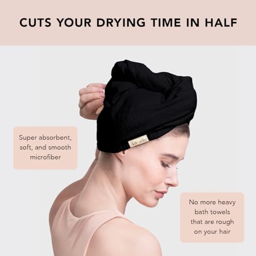 Kitsch Microfiber Hair Towel Wrap - Black 1