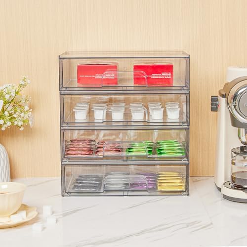 Vtopmart 121 W Clear Stackable Storage Drawers 2 Pack