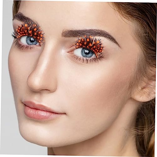Gogogmee Halloween Lashes 2 Pairs Orange Tips Wispy Spiky