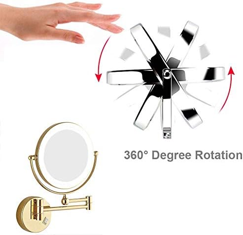 Wall Mounted Makeup Mirror with LED Light and Magnification
