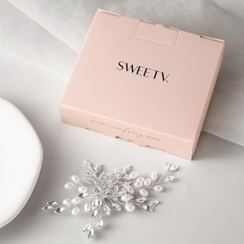 SWEETV Rhinestone Wedding Hair Clip for Women Girls