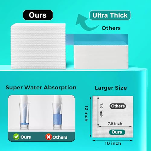 ONLYCARE Biodegradable Face Towels 10 x 12 50 Count