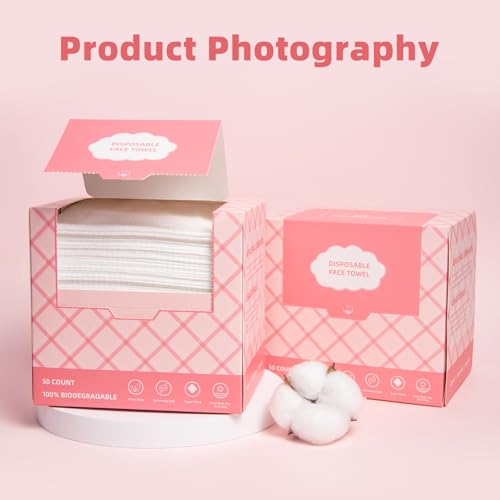 ICOTLE 50 Pack Disposable Face Towels 10x12