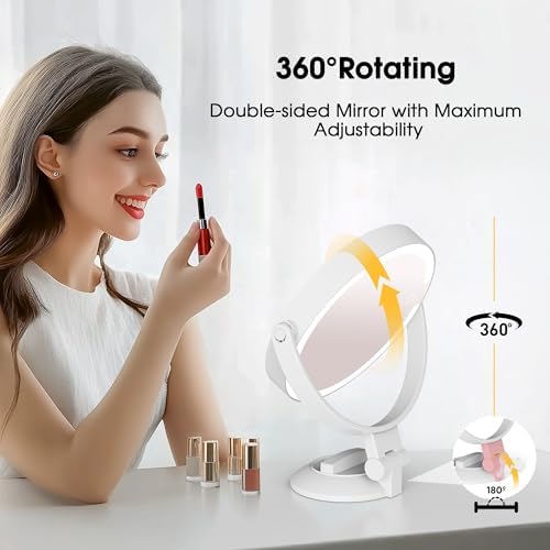 Horyliin 10X1X Makeup Mirror with Lights and Magnification