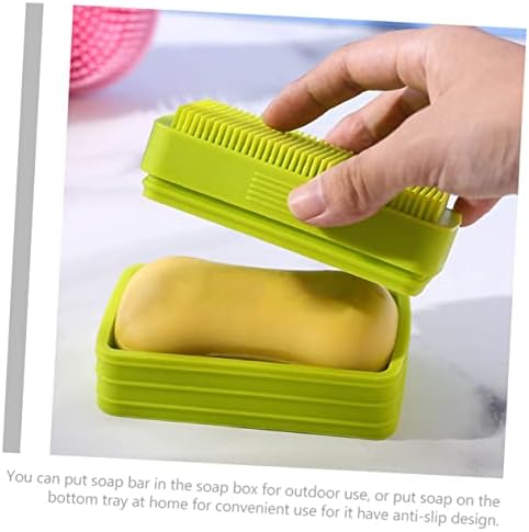 Garneck 2pcs Bath Soap Dish with Brush