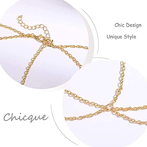Blindery Gold Pearl Boho Headband Hair Chain