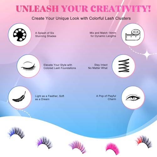 Halloween Colored Eyelashes 5 Pairs Faux Mink