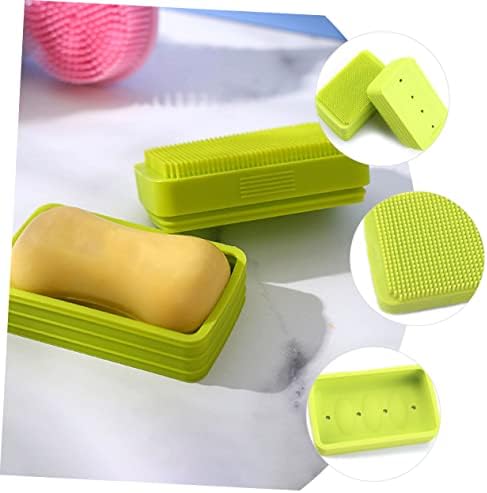 Garneck 2pcs Bath Soap Dish with Brush