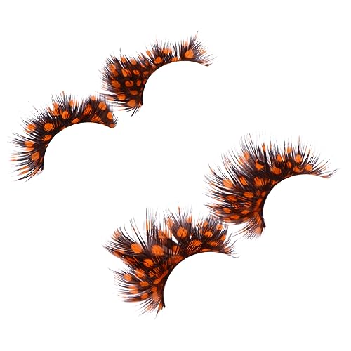 CALLARON 2Pairs Exaggerated Costume False Eyelashes for Halloween Party Makeup