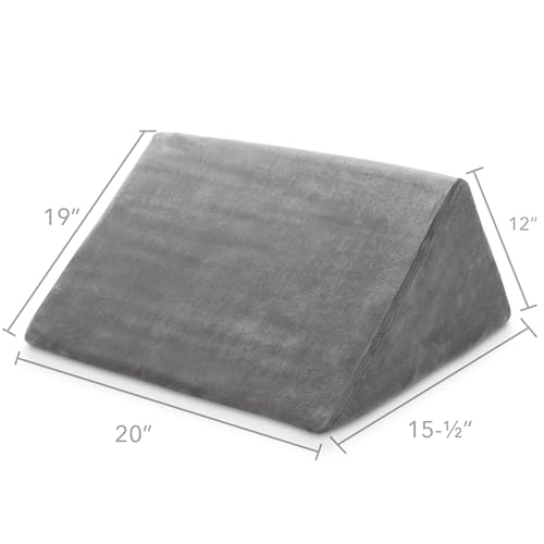 Saloniture Triangle Wedge Massage Table Bolster Pillow - Gray Velour