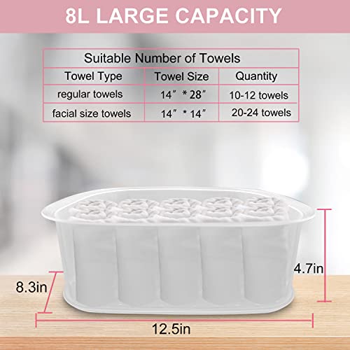 Pink Towel Steamer with Auto Off Timer for Home Spa Use