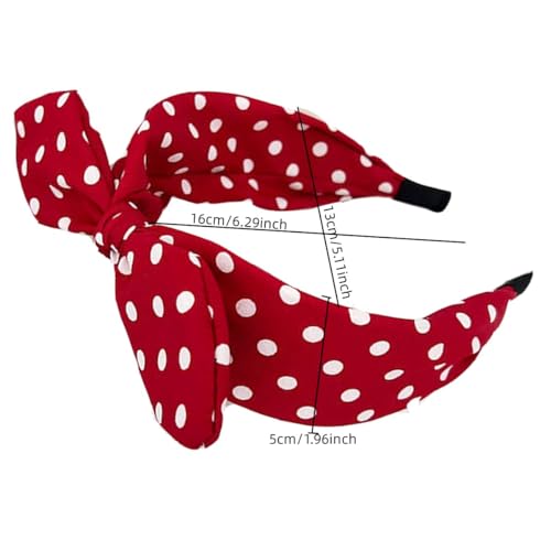 Deghew Red Polka Dot Bow Headband for Women and Girls