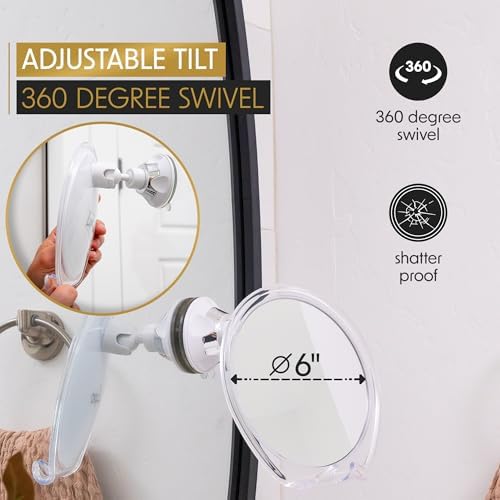 Luxo Shaving Mirror with Razor Holder and Suction Cup