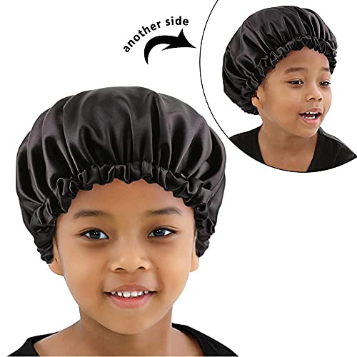 ELIHAIR 2pc Satin Bonnet for Kids Natural Hair