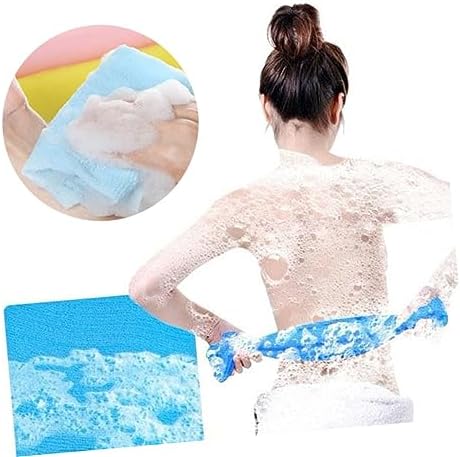 WOONEKY 4pcs Long Nylon Back Scrubber Towel