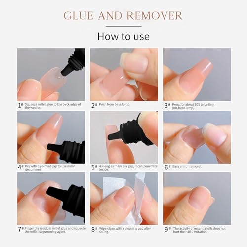 Wumawu Nail Glue Gel with Remover 10g 10ml Set