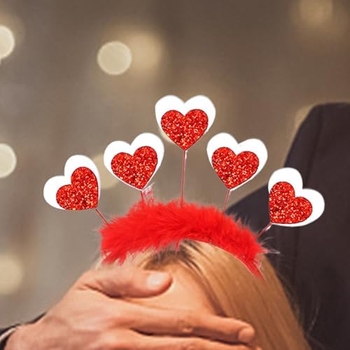 Valentines Day Glitter Heart Headband for Women