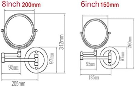 LCARY Wall Mirror 3X Magnification Black