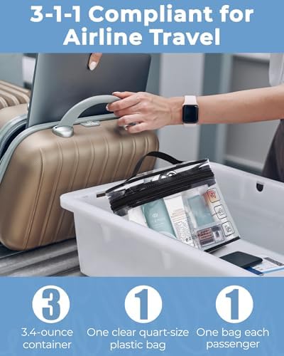 BAGSMART TSA Approved Clear Toiletry Bag 2 Pack 1