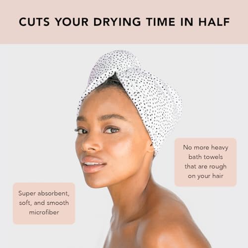 Kitsch Microfiber Hair Towel Wrap - Ultra Soft Quick Dry Anti-Frizz