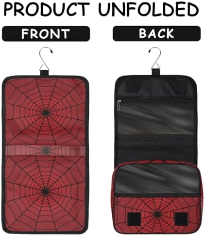 Red Web Hanging Travel Toiletry Bag with Sturdy Hook